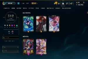 Platina 3 com TODOS os Champs e 312 Skins ( SUP / JG ) - League of Legends LOL
