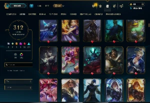 Platina 3 com TODOS os Champs e 312 Skins ( SUP / JG ) - League of Legends LOL