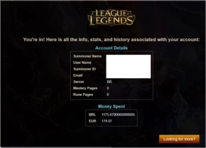 Conta League of Legends CARA LOL