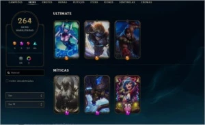 CONTA OTIMA COM 267 SKINS E TODOS OS CHAMPS!!!!!! - League of Legends LOL