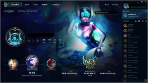 Conta platina V com todos os campeão 195 skin todos os proje - League of Legends LOL