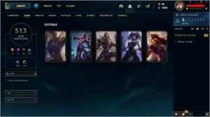 Conta League of Legends nível 181/513 skins e muito + LOL