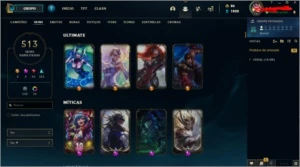 Conta League of Legends nível 181/513 skins e muito + LOL