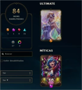 Conta LOL lvl 239, prata IV, com 84 skins - League of Legends