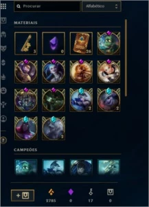 Conta LOL lvl 239, prata IV, com 84 skins - League of Legends