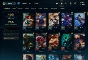 Conta bronze 3 com 133 Champs e 102 Skins - League of Legends LOL