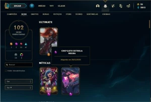 Conta bronze 3 com 133 Champs e 102 Skins - League of Legends LOL