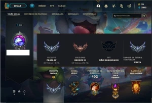 Conta bronze 3 com 133 Champs e 102 Skins - League of Legends LOL