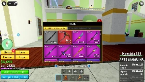 Blox fruits - Sanguine art+ Lvl Max + 2-5 Gamepass🍀🔥 - Roblox