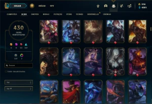 Conta bronze 3 com TODOS os champs e 430 Skins ( ADC / SUP ) - League of Legends LOL