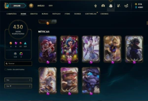 Conta bronze 3 com TODOS os champs e 430 Skins ( ADC / SUP ) - League of Legends LOL