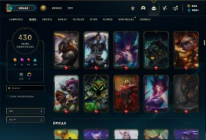 Conta bronze 3 com TODOS os champs e 430 Skins ( ADC / SUP ) - League of Legends LOL
