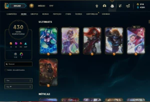 Conta bronze 3 com TODOS os champs e 430 Skins ( ADC / SUP ) - League of Legends LOL