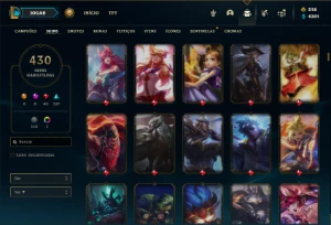 Conta bronze 3 com TODOS os champs e 430 Skins ( ADC / SUP ) - League of Legends LOL