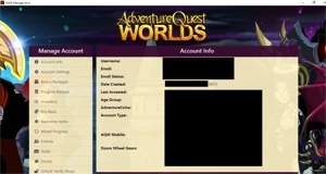 Adventure Quest World Conta de 2013 + 6Upholder AQW