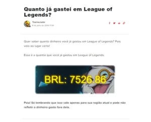 Conta League of Legends LOL