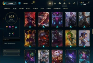 Fullacesso - Conta De 2016 - 103 Skins - Level 284 - 108 Cam - League of Legends LOL