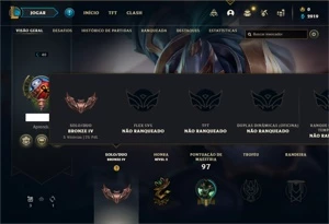 Conta bronze 4 com 35 Champs e 13 Skins + 4 Fragmentos - League of Legends LOL