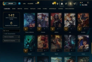 Ouro 3 com 50 Champs e 41 Skins - League of Legends LOL
