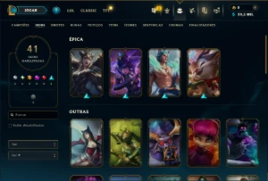 Ouro 3 com 50 Champs e 41 Skins - League of Legends LOL