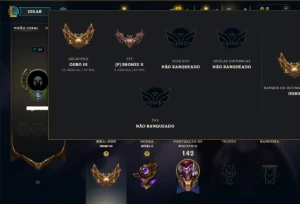 Ouro 3 com 50 Champs e 41 Skins - League of Legends LOL