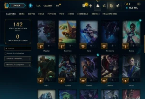 Ouro 3 com 50 Champs e 41 Skins - League of Legends LOL