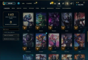 Ouro 3 com 50 Champs e 41 Skins - League of Legends LOL