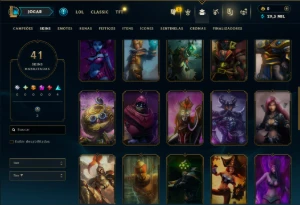 Ouro 3 com 50 Champs e 41 Skins - League of Legends LOL