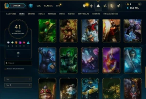 Ouro 3 com 50 Champs e 41 Skins - League of Legends LOL