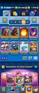 Conta Clash Royale 5200 Gemas 695K Ouro