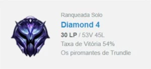 CONTA LOL DIAMANTE 4 - LEAGUE OF LEGENDS