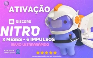 ATIVAÇÃO - 3 MESES DISCORD NITRO GAMING + 6 IMPULSOS - Assinaturas e Premium