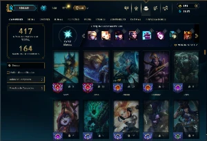 Platina 3 com TODOS os champs e 151 Skins ( SUP / ADC ) - League of Legends LOL