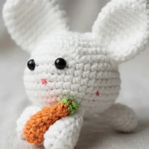 Coelho Branco Cenoura Amigurumi - Artesanato e Personalizados
