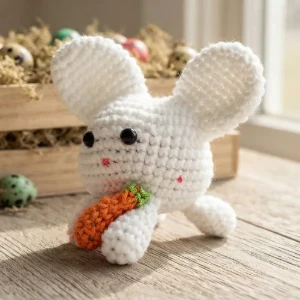 Coelho Branco Cenoura Amigurumi - Artesanato e Personalizados