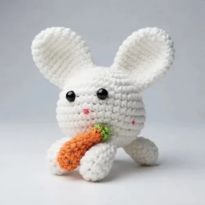 Coelho Branco Cenoura Amigurumi - Artesanato e Personalizados