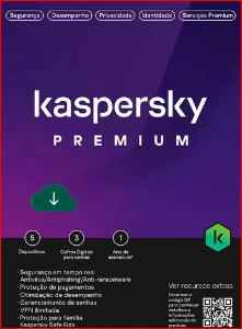 Kaspersky Premium  2025 1 ano P/ 5 dispositvos envio na hora