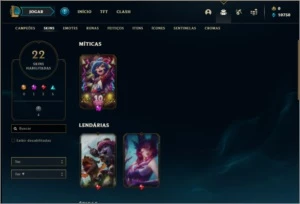 Conta prata 4 com 22 skins e 62 champs - League of Legends LOL