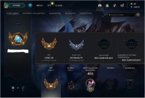 Conta lol possui 116 champion, 71 skins,email pode  trocar. - League of Legends