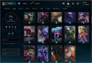 Conta lol possui 116 champion, 71 skins,email pode  trocar. - League of Legends