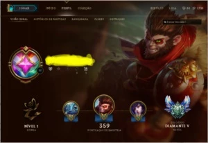 CONTA LEAGUE OF LEGENDS - DIAMANTE 5 LOL