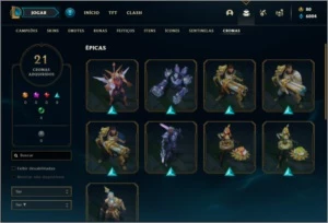 Conta Unranked com 201 Skins e 155 Champs + 5 Ultimates - League of Legends LOL