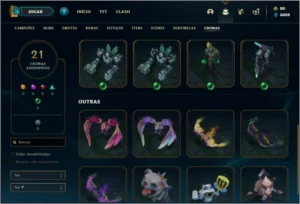 Conta Unranked com 201 Skins e 155 Champs + 5 Ultimates - League of Legends LOL