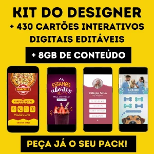 Pack Kit do Designer de Cartões Interativos Digitais - Serviços Digitais