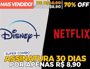 [Combo] Netflix + Disney Assinaturas Premium 30 Dias - Assinaturas e Premium
