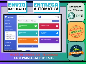 Robo De Vendas No Telegram Com Painel Em Php + Site