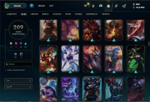 Conta Unranked com TODOS os champs e 209 Skins - League of Legends LOL