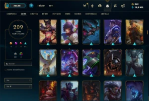 Conta Unranked com TODOS os champs e 209 Skins - League of Legends LOL