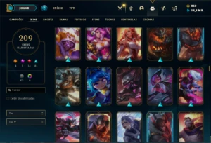 Conta Unranked com TODOS os champs e 209 Skins - League of Legends LOL