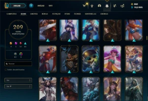 Conta Unranked com TODOS os champs e 209 Skins - League of Legends LOL